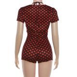 Polka Dots Print Bikinis Tops Three Piece Shorts Set GZJQ-K6S02650A