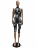 Polka Dots Print Backless Jumpsuit CM-60313