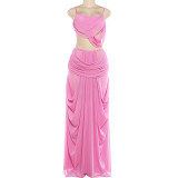 Mesh Patchwork See Through Two Piece Skirts Set GZJQ-K6S01127A