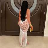 Knits Sequin Single Shoulder Tassel Long Dress CM-60310