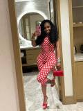 Polka Dots Print Backless Jumpsuit CM-60313