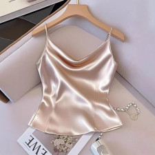 Solid-color Satin Spaghetti-strapTop GSRX-SRX703