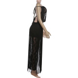 Lace Patchwork Off Shoulder Maxi Dress GZJQ-K25D91003