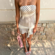Polka Dots Print Tube Top Dress GZJQ-K6D01362A