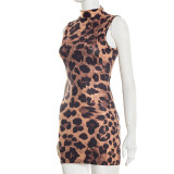 Leopard Print Sleeveless Mini Dress GDSF-J26DS004