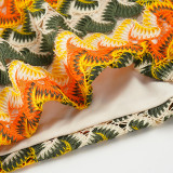 Wavy Print Halterneck Bikinis Two Piece Swimsuit GPKJ-MR48232