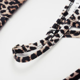 Leopard Print Halterneck Bikinis 3 Piece Swimsuit GPKJ-MR48041