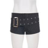 Stripe Denim Belt Shorts GPKJ-MR47925