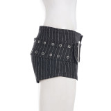 Stripe Denim Belt Shorts GPKJ-MR47925