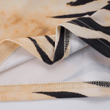 Hollow Out Tie Up Print T Shirts GPKJ-MR48310