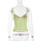 See Through Lace Patchwork Sling Tank Tops GPKJ-MR47143