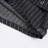 Stripe Denim Belt Shorts GPKJ-MR47925