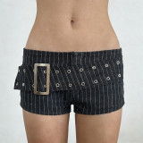 Stripe Denim Belt Shorts GPKJ-MR47925