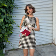 Plaid Print Sleeveless Tie Up Mini Dress GPKJ-MR35549