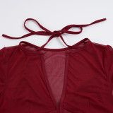 Short Sleeve See Through Solid T Shirt GPKJ-MR47582