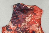 Retro Prints Sleeveless Two Piece Pants Set GJYO-919160