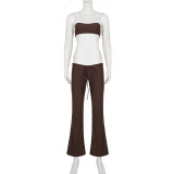 Sexy Sport Contrast Color Sling Two Piece Pants Set GPKJ-MR48008