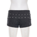 Stripe Denim Belt Shorts GPKJ-MR47925