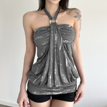 Halterneck Off Shoulder Sexy Tops GPKJ-MR47041