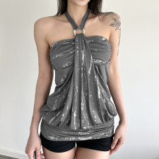Halterneck Off Shoulder Sexy Tops GPKJ-MR47041