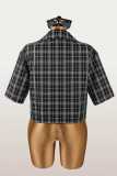 Contrast Color Plaid Print Shirts YWXS-K25L1767