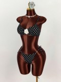 Polka Dots Print Tie Up Bikini 2 Piece Swimsuit GXIY-K26L2071