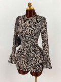 Flare Sleeve Backless Mini Dress GXIY-K25L1876
