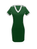 Plus Size Stripe Contrast Color Midi Dress DF-33521