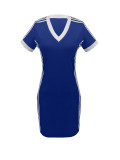 Plus Size Stripe Contrast Color Midi Dress DF-33521