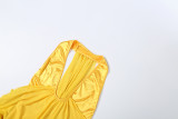 Deep V Neck Ruched Backless Maxi Dress XEF-K6D00781A