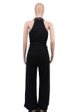 Beaded Off Shoulder Belt Loose Jumpsuit  XHXF-8688
