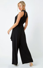 Beaded Off Shoulder Belt Loose Jumpsuit  XHXF-8688