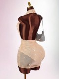 Solid Color Halterneck Backless Mini Dress GXIY-K26L2043