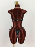 Polka Dots Print Tie Up Bikini 2 Piece Swimsuit GXIY-K26L2071