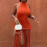 Sleeveless Halterneck Backless Maxi Dress XEF-K25D90748