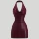 Halterneck Backless Solid Color Mini Dress GXIY-K26L2323