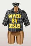 Contrast Color Plaid Print Shirts YWXS-K25L1767