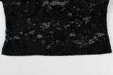 Lace Patchwork Slash Shoulder Tops YWXS-K26L2058