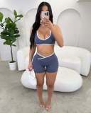 Yoga Sports Tank Tops Two Piece Shorts Set YWXS-K26L2183