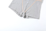 Solid Color Sport Sleeveless Two Piece Shorts Set GZJQ-K6S00407A