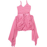 See Through Sling Ruched Mini Dress GSLF-K6D01031A