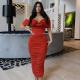 Mesh Wrap Chest Solid Color Maxi Dress GADE-8474