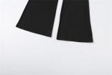 Solid Color Zipper Top Two Piece Pants Set GZJQ-K6S03775A