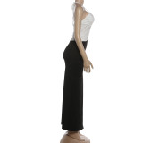 Sexy Hollow Out Halterneck Irregular Maxi Dress GZJQ-K6D00759A