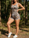 Camouflage Print Sleeveless Two Piece Shorts Set SH-391102