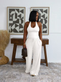 Solid Color Sleeveless Casual Two Piece Pants Set SFY-839