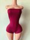 Pre Order: About 7 work days shipping Solid Tube Top Romper YUEM-30046