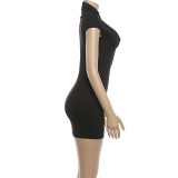 Short Sleeve Solid Color MIni Dress GYME-K6D02845A