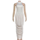 Sleeveless Solid Color Irregular Maxi Dress GYME-K25D90618