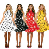 Polka Dots Print Off Shoulder Midi Dress CM-60325